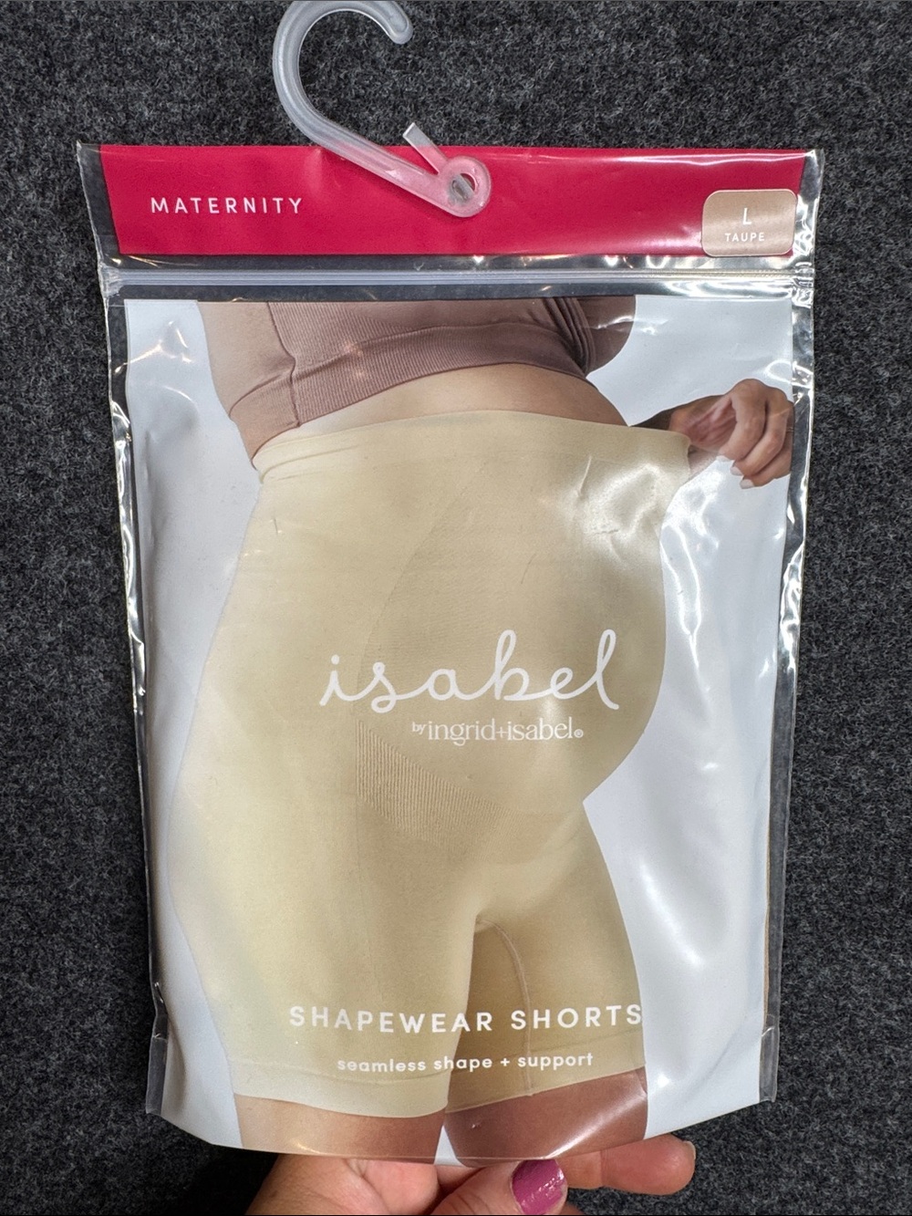 New large Ingrid & Isabel Taupe Maternity Shapewear Shorts